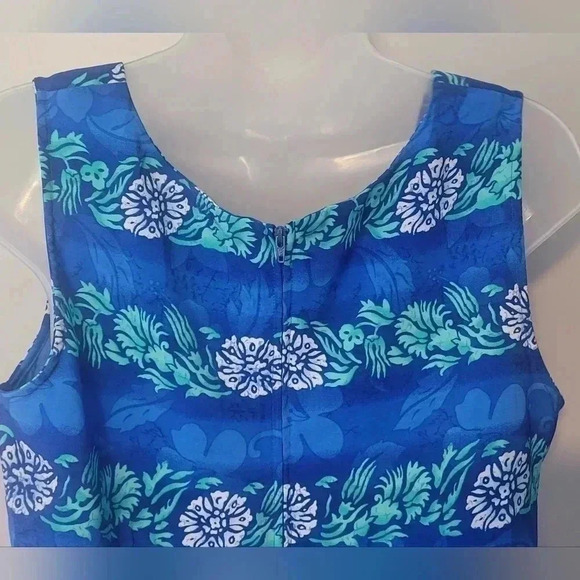VTG Sag Harbor, Blue Floral Sheath Shift Midi dress Womens Sz 10 NWOT - Picture 7 of 10